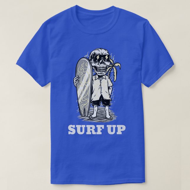 T-shirt Surf Le Squelette À La Plage  (Design devant)