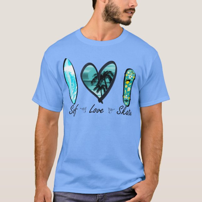 T-shirt surf love skate gift (Devant)