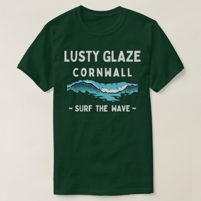 T-shirt Surf Lusty Glaze Cornwall Surf de la vague (Design devant)