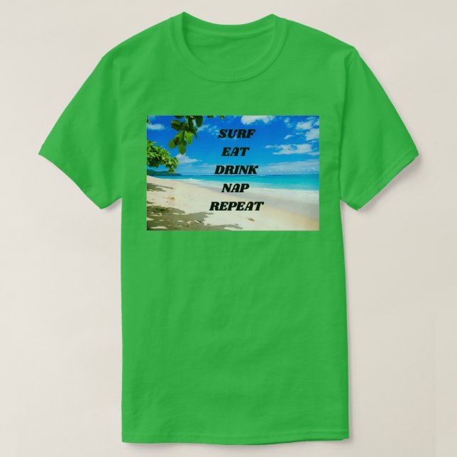 T-shirt Surf Manger Boire Nap Répéter Cadeau Pour Surf (Design devant)