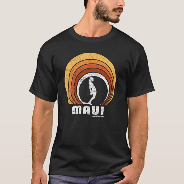 T-shirt Surf Maui Retro Long Board (Devant)