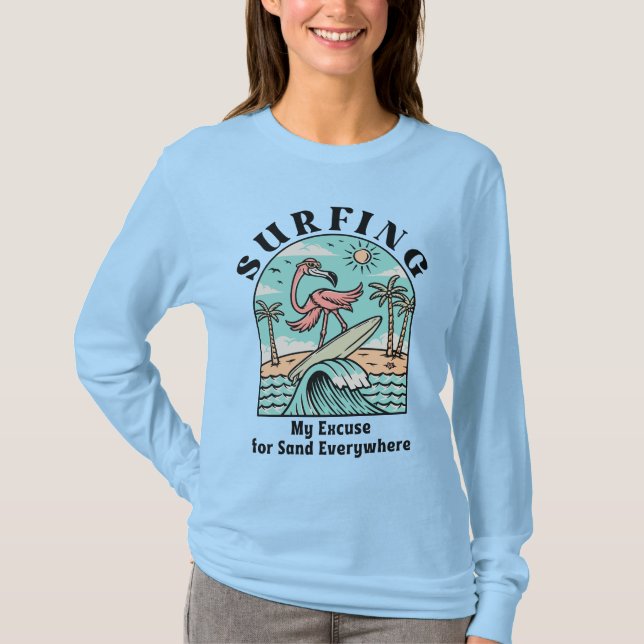 T-shirt Surf, Mon Pardon Pour Le Sable Partout (Devant)