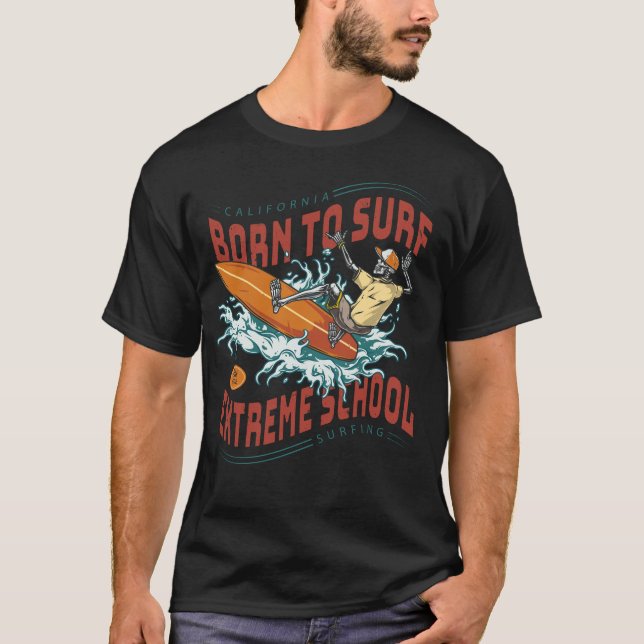 T-shirt Surf - Né Au Surf (Devant)