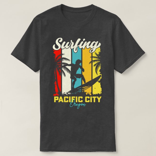 T-shirt Surf Pacific City Oregon (Design devant)