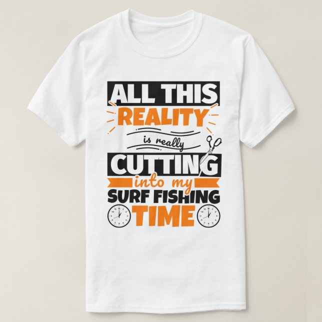 T-shirt Surf Pêche drôle Dire Hobby (Design devant)