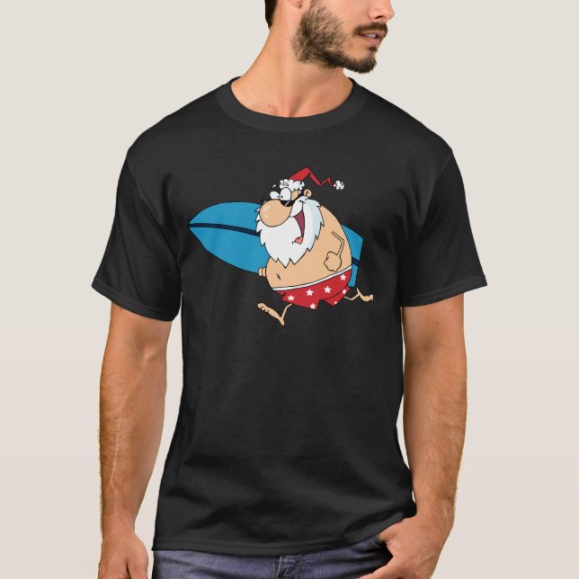 T-shirt surf père Noël (Devant)