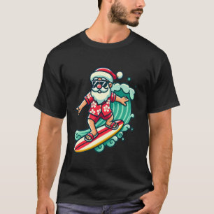 T-shirt Surf Père Noël Tropical Christmas Vacances Noël à