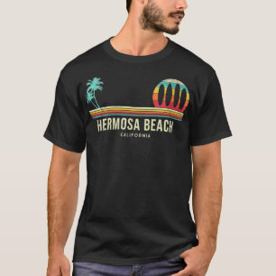 T-shirt Surf pour femmes Californie Hermosa Beach Surf Vin