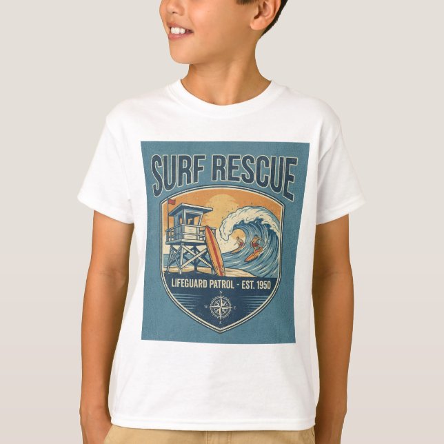 T-shirt Surf Rescue Lifeguard Patrol Est 1950 (Devant)