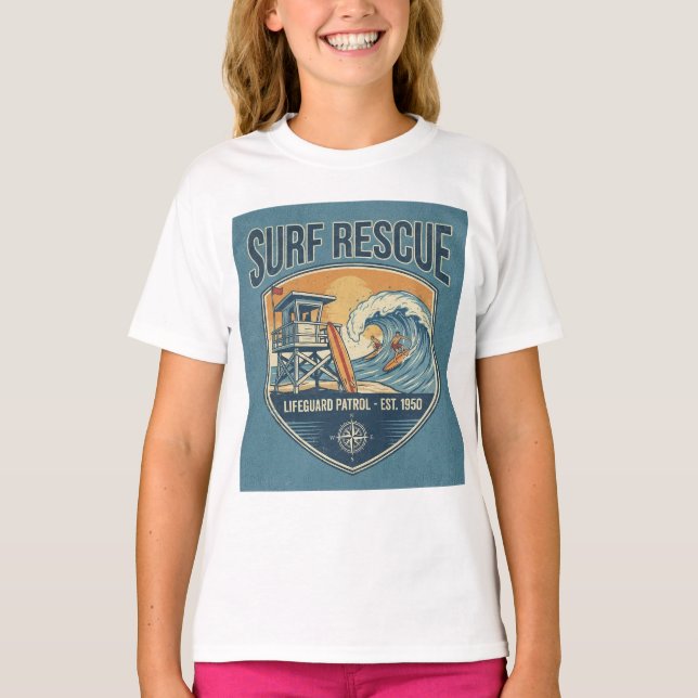 T-shirt Surf Rescue Lifeguard Patrol Est 1950 (Devant)