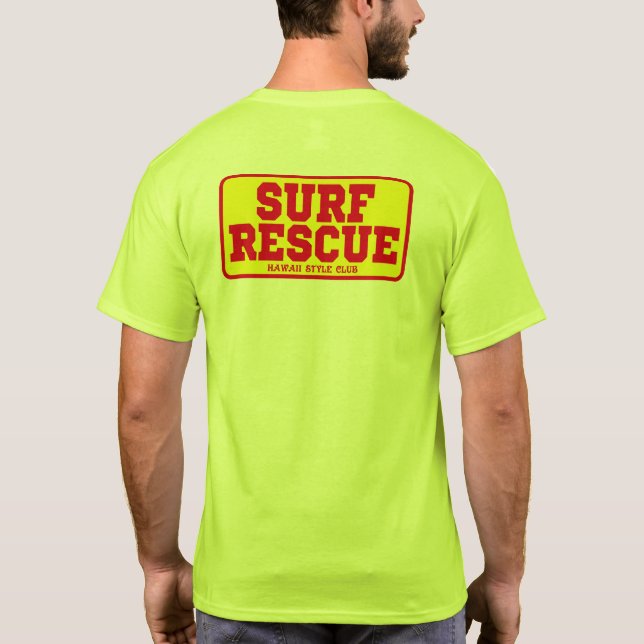 T-shirt SURF RESCUE RED back print (Dos)