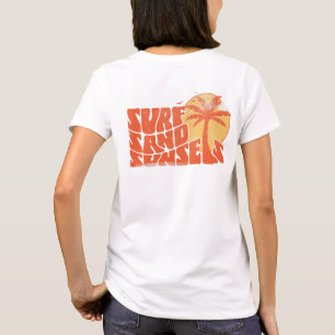 T-shirt Surf Rétro Couchers de soleil Palm Tree Beach Vibe