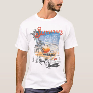 T-shirt Surf Retro Summer Vibes - California Sunset Beach