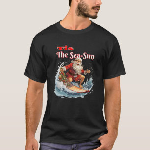 T-shirt Surf Santa Claus C'Est Le Sea Sun Premium
