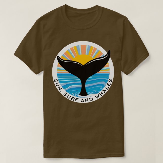 T-shirt Surf solaire et baleines (Design devant)