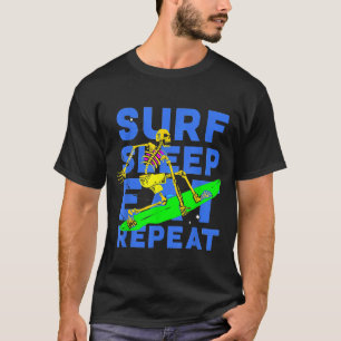 T-shirt Surf Sommeil Manger Répéter Surf Surfer Surfer Squ