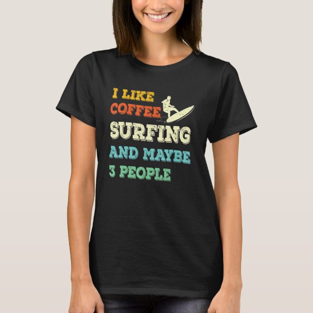 T-shirt Surf Summer - Surfer Beach Café Art Rétro (Devant)
