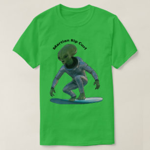 T-shirt Surf Surf Espace de surf Martian Riding a Wave URM