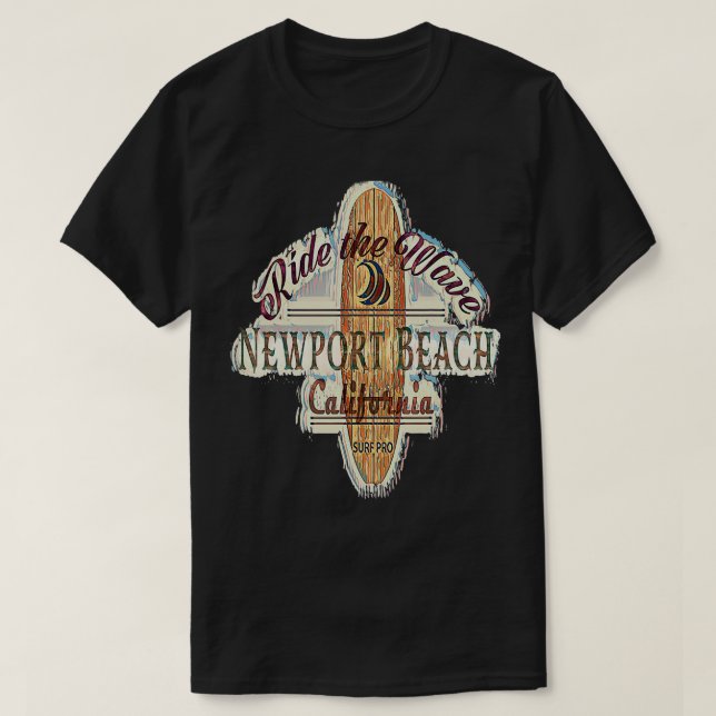 T-shirt Surf Surf Surf Perdu Newport Bea Longboard (Design devant)
