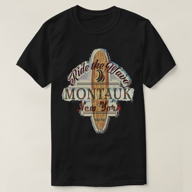 T-shirt Surf Surf Surfboard Perdu Longboard Montauk Nouvea (Design devant)