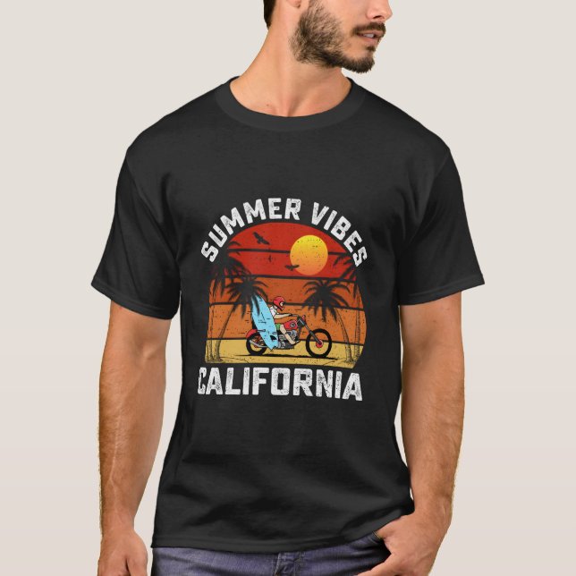 T-shirt Surf Surfing Beach Summer California (Devant)