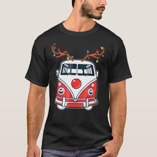 T-shirt Surf Van Reindeer Marche de Noël (Devant)