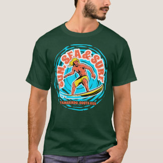 T-shirt Surf vintage de la mer du soleil Tamarindo Costa R