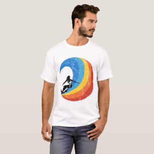 T-shirt Surf vintage de vague de style de fille de surfer