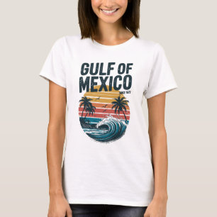 T-shirt Surf Vintage du golfe du Mexique - Retro Beach Des
