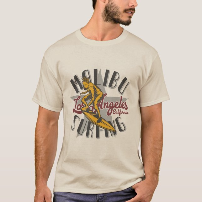 T-shirt Surf Vintage Malibu (Devant)