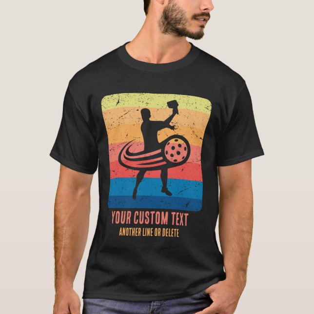 T-shirt surf vintage Pickleball et servir (Devant)
