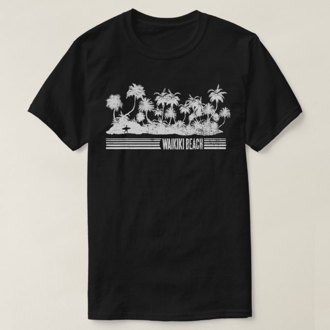 T-shirt Surf Waikiki Beach Hawaii (Design devant)