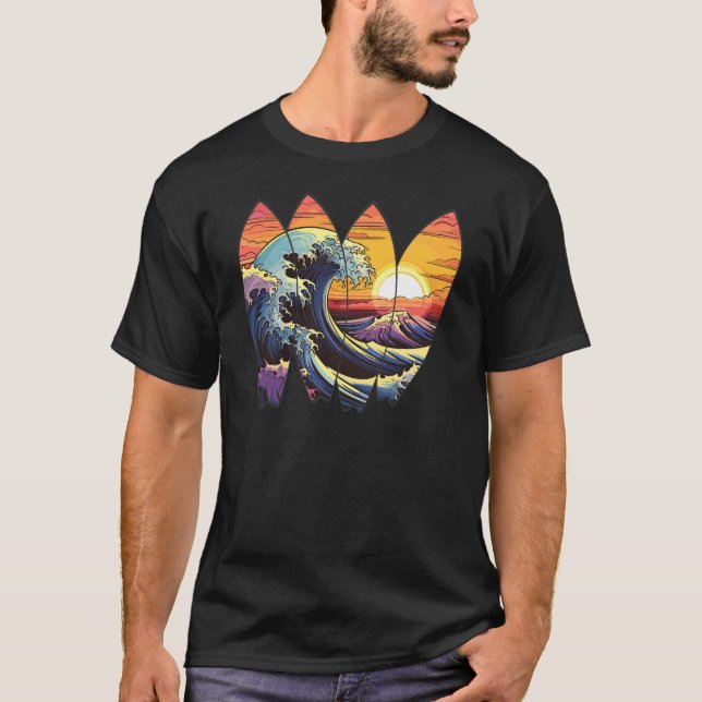 T-shirt Surf Waves Surfboards (Devant)