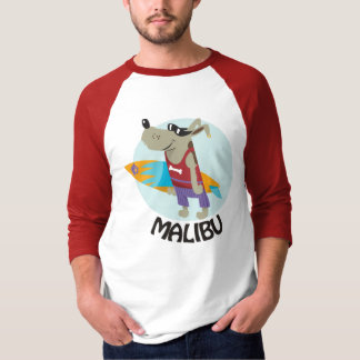 T-shirt surfant Malibu de chien