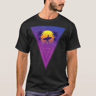 T-shirt Surfboard Summer Surfing Sunset Surfer 80s Vaporwa