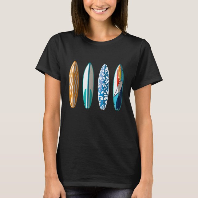T-shirt Surfboards Surfer Idée Cadeau Surf (Devant)
