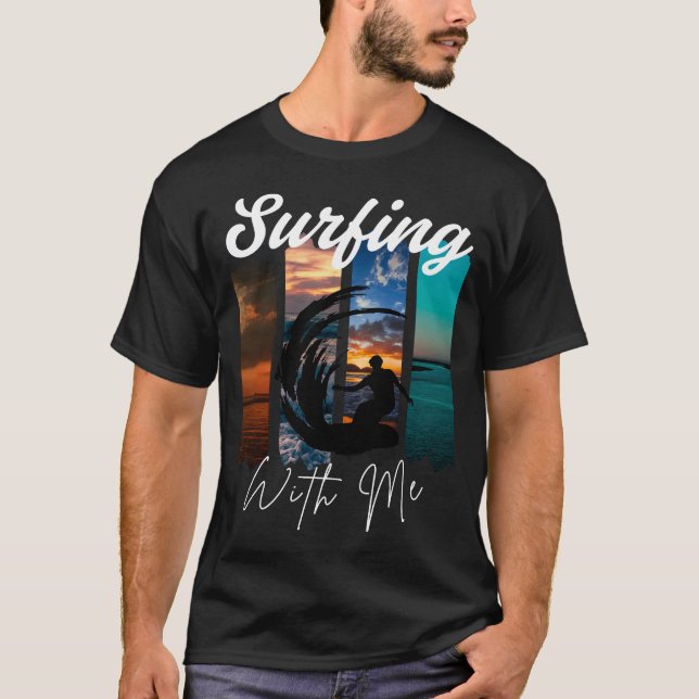 T-shirt Surfe avec moi – Vibes Rétro Plage (Devant)
