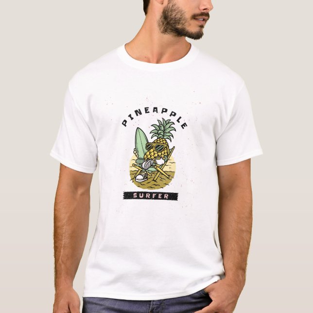T-shirt Surfer à ananas (Devant)