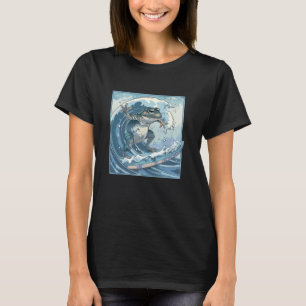 T-shirt Surfer Amphibien Japonais Wave Art Surfing Frog