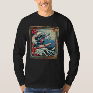 T-shirt Surfer Amphibien Japonais Wave Art Surfing Frog