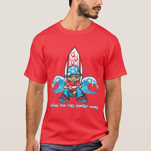 T-shirt Surfer and board (Devant)