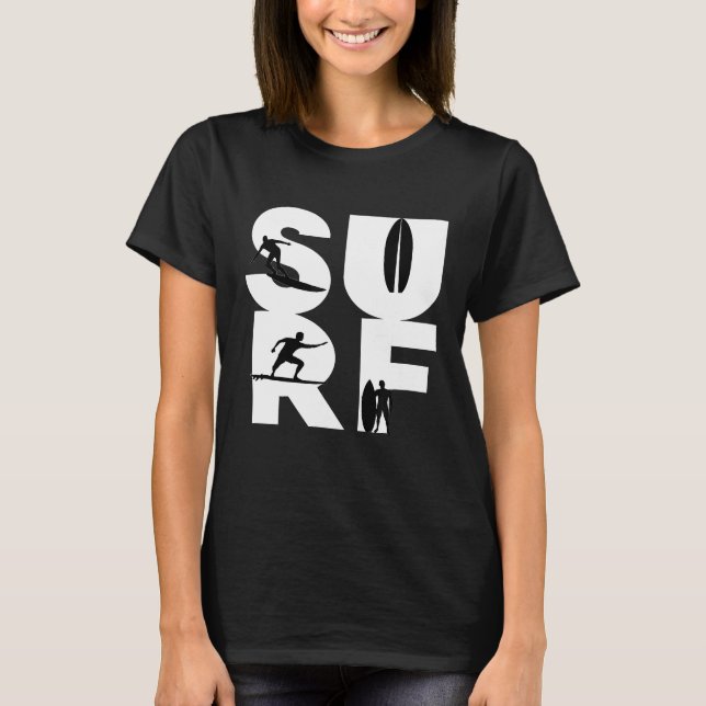T-shirt Surfer avec planches de surf en SURF Wave rider TS (Devant)