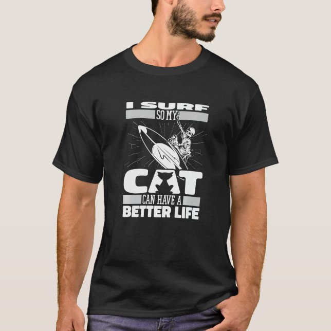 T-shirt Surfer Chat Surfboard Waves Surfrider Surfboard (Devant)