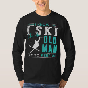 T-shirt Surfer classique en pente : Je sais que je skie co