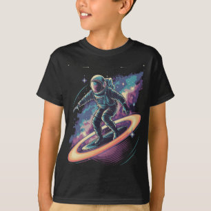 T-shirt Surfer cosmique - Astronaut chevauchant les anneau