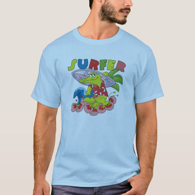 T-shirt Surfer d'alligator (Devant)