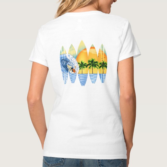 T-shirt Surfer et planches de surf (Dos)