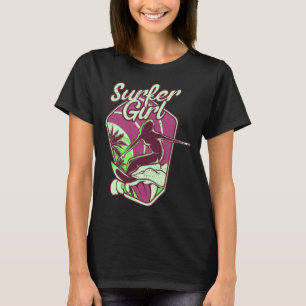 T-shirt Surfer fille chasse vagues surf