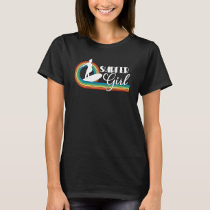 T-shirt Surfer Fille Filles Filles Plage Été Surf Rétro