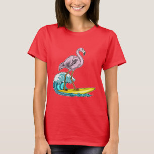 T-shirt Surfer Flamant rose